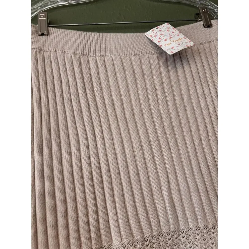 Free People Bari Knit Column Maxi Skirt Harvest Moon Size M NWT